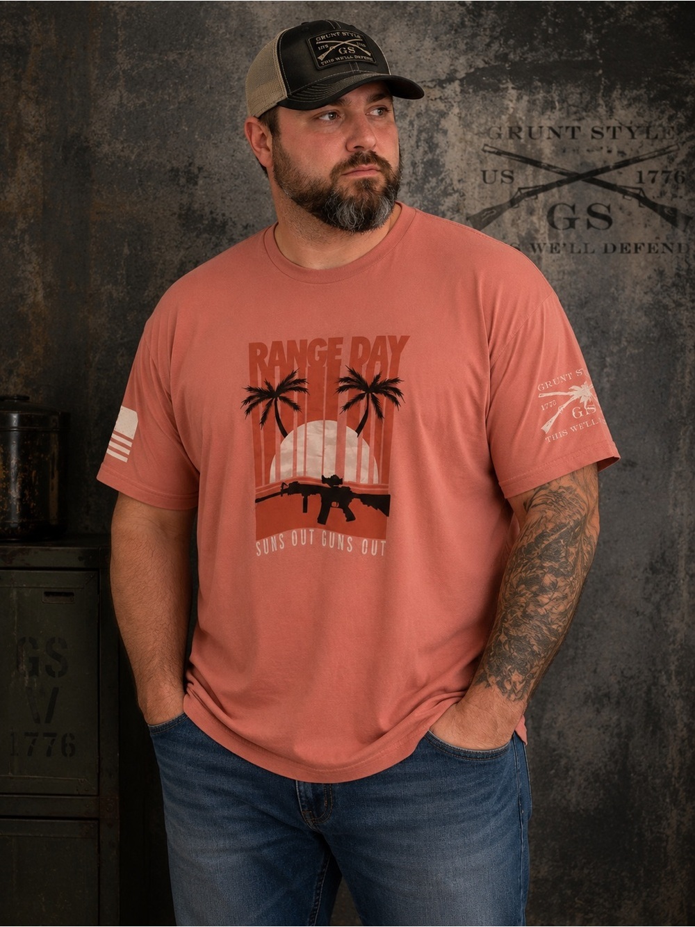 Grunt Style “Suns Out Guns Out” Graphic T-Shirt NWOT